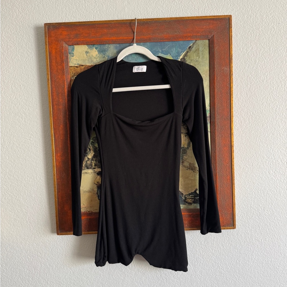 Oh Polly Black Long Sleeve Bodysuit
